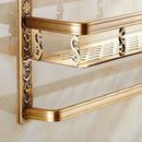 GobekUsa Aluminum Bathroom Corner Shelf - 40cm Length, Antique Finish, Shower Room Basket