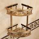 GobekUsa Aluminum Bathroom Corner Shelf - 40cm Length, Antique Finish, Shower Room Basket