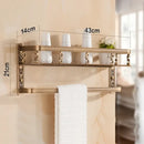 GobekUsa Aluminum Bathroom Corner Shelf - 40cm Length, Antique Finish, Shower Room Basket