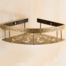 GobekUsa Aluminum Bathroom Corner Shelf - 40cm Length, Antique Finish, Shower Room Basket