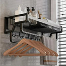 GobekUsa Aluminum Bathroom Towel Holder with Hook and Storage Basket