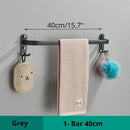 Modern black aluminum triple tier bathroom towel rack with hooks by Decorbites