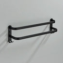 Modern black aluminum triple tier bathroom towel rack with hooks by Decorbites