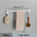 Modern black aluminum triple tier bathroom towel rack with hooks by Decorbites