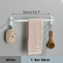 Modern black aluminum triple tier bathroom towel rack with hooks by Decorbites