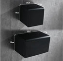 Matte black aluminum toilet paper rack bathroom wall mount by Decorbites