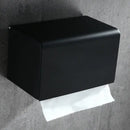 Matte black aluminum toilet paper rack bathroom wall mount by Decorbites