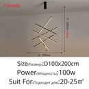 GobekUsa Aluminum Ceiling Chandelier: LED Changeable Shape Stair High-Rise Indoor Lighting