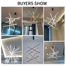 GobekUsa Aluminum Ceiling Chandelier: LED Changeable Shape Stair High-Rise Indoor Lighting