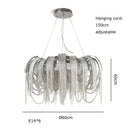 GobekUsa Aluminum Chain Pendant Lights Postmodern Tassel Hanging Lamp for Dining Table