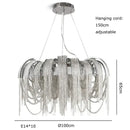 GobekUsa Aluminum Chain Pendant Lights Postmodern Tassel Hanging Lamp for Dining Table