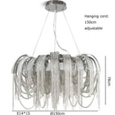 GobekUsa Aluminum Chain Pendant Lights Postmodern Tassel Hanging Lamp for Dining Table