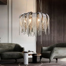 GobekUsa Aluminum Chain Pendant Lights Postmodern Tassel Hanging Lamp for Dining Table