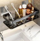 Black metal aluminum corner shelf organizer kitchen storage by Decorbites