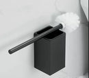 Modern gray & white rectangular toilet brush holder bathroom set by Decorbites
