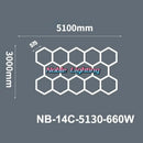 GobekUsa Aluminum Housing Hexagon LED Light Bar Detailing Light 5X12M Honeycomb Ceiling Lamp
