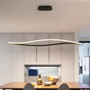 GobekUsa Aluminum Leaf Drop Pendant LED Island Lamp - Simplicity Black/White, Warm/White Light - 31.5"/39" Wide