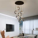 GobekUsa Aluminum LED Chandelier Crystal Round Hanging Lamps Luxury Staircase Lighting Fixtures