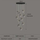 GobekUsa Aluminum LED Chandelier: Luxury Crystal Round Hanging Lamps for Staircase and Attic