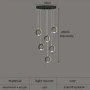 GobekUsa Aluminum LED Chandelier: Luxury Crystal Round Hanging Lamps for Staircase and Attic