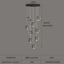 GobekUsa Aluminum LED Chandelier: Luxury Crystal Round Hanging Lamps for Staircase and Attic