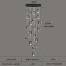 GobekUsa Aluminum LED Chandelier: Luxury Crystal Round Hanging Lamps for Staircase and Attic