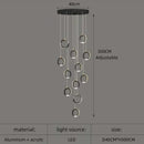 GobekUsa Aluminum LED Chandelier: Luxury Crystal Round Hanging Lamps for Staircase and Attic