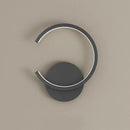 Modern black circular led wall lamp for bedroom living room by Decorbites