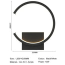 Modern black circular led wall lamp for bedroom living room by Decorbites