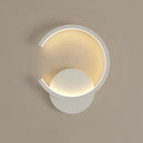 Modern black circular led wall lamp for bedroom living room by Decorbites