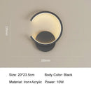 Modern black circular led wall lamp for bedroom living room by Decorbites