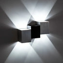 Modern black & silver geometric aluminum led wall lamp bedroom light by Decorbites