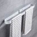 Modern matte black aluminum towel holder bathroom wall rack by Decorbites