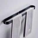 Modern matte black aluminum towel holder bathroom wall rack by Decorbites