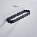 Modern matte black aluminum towel holder bathroom wall rack by Decorbites