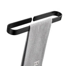 Modern matte black aluminum towel holder bathroom wall rack by Decorbites