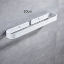 Modern matte black aluminum towel holder bathroom wall rack by Decorbites