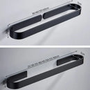 Modern matte black aluminum towel holder bathroom wall rack by Decorbites