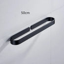 Modern matte black aluminum towel holder bathroom wall rack by Decorbites