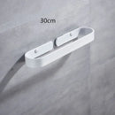 Modern matte black aluminum towel holder bathroom wall rack by Decorbites