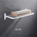 GobekUsa Aluminum Towel Rack: Movable Bath Holder, Black/White, 40/50/60 CM