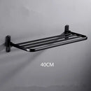 GobekUsa Aluminum Towel Rack: Movable Bath Holder, Black/White, 40/50/60 CM