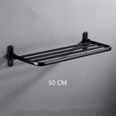 GobekUsa Aluminum Towel Rack: Movable Bath Holder, Black/White, 40/50/60 CM