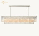 GobekUsa Amadeo Crystal LED Chandelier: Modern Rectangular Pendant Light for Kitchen Island, Dining Room
