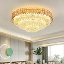 GobekUsa Amber Crystal Round Chandelier: Nordic Large Multiple Tier Ceiling Light for Living Room