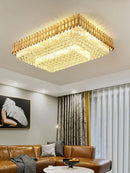 GobekUsa Amber Crystal Round Chandelier: Nordic Large Multiple Tier Ceiling Light for Living Room