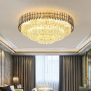 GobekUsa Amber Crystal Round Chandelier: Nordic Large Multiple Tier Ceiling Light for Living Room