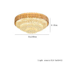 GobekUsa Amber Crystal Round Chandelier: Nordic Large Multiple Tier Ceiling Light for Living Room