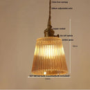 GobekUsa Amber Flower Glass LED Pendant Light - Modern Nordic Copper Switch Hang Lamp