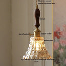 GobekUsa Amber Flower Glass LED Pendant Light - Modern Nordic Copper Switch Hang Lamp